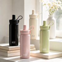 Bouteille isotherme populaire en acier inoxydable à double paroi avec logo personnalisé, tasses colorées pour l'eau potable
