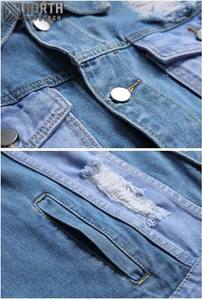 Veste en jean de créateur grande taille pour hommes, décontractée, respirante, de haute qualité, légère, avec logo avant personnalisable, vente en gros - Product Image 3