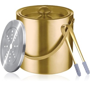 Refroidisseur de vin et refroidisseur de bouteille en métal avec logo personnalisé vintage seau à glace en or pour - Product Image 1