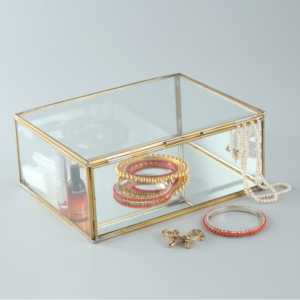 กล่องจัดระเบียบเครื่องประดับหีบเหล็กทองเหลืองเสร็จพร้อมขนาด hxwxl - Product Image 1