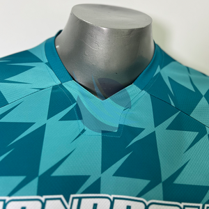 T-shirts de handball pour hommes personnalisés de haute qualité, sublimés, col en V, séchage rapide, respirants, tee-shirt de sport, maillot de football - Product Image 3