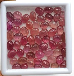 ทับทิมธรรมชาติอัญมณีเรียบด้านล่างแบนรูปไข่ Cabochon DIY สําหรับแหวนจี้ต่างหูเครื่องประดับหินหลวม - Product Image 4