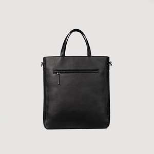 Genuine Leather Solid Color Hook & Loop Water Resistant Tote Bag for Women Minimalist Daily Use All Seasons - Product Image 1