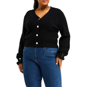 Cardigan Casual Nero Estelle Sofia Taglia Plus 1X per la Stagione Autunnale - Esclusivamente su Nordstrom - Product Image 1