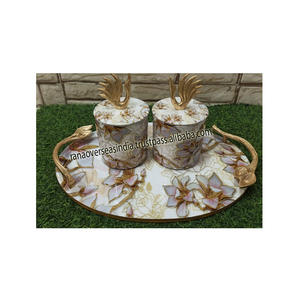 High Quality Hot Selling Wholesale Printed Iron <b>Jar</b> Box Set With Serving Tray in Wood for Chips <b>Cookies</b> Other Snacks - Product Image 2