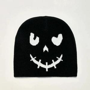Custom Design Fashion <b>Skull</b> Heart Pattern 100% Acrylic <b>Skull</b> <b>Caps</b> <b>for</b> <b>Men</b> Women Unisex Winter Warm Casual OEM Service Wholesale - Product Image 6