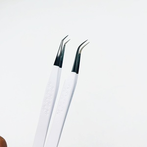 Pince à épiler en acier inoxydable durable pour extensions de cils Volume russe pince à épiler à pointe pointue noire droite - Product Image 3