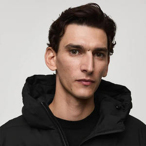 Veste matelassée à capuche pour homme de qualité, noire, manches longues, fermeture éclair, vêtements de rue d'hiver - Product Image 6