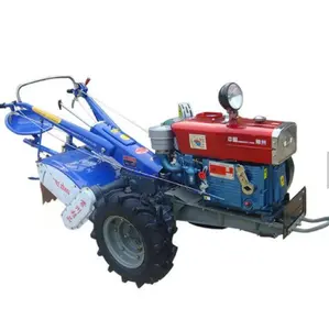 Hai Bánh Xe Nhỏ Trang Trại Tay Máy Kéo 15HP Hai Bánh Xe Trang Trại Đi Bộ Máy Kéo Mini Máy Kéo