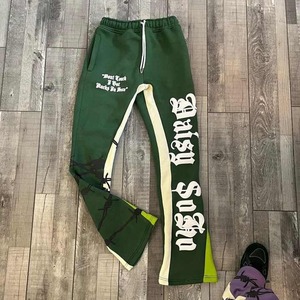 Pantalon de survêtement pour homme 100% coton French Terry Joggers Logo personnalisé Mid Baggy Stacked Flare Pantalon de survêtement Taille élastique 3D pour Puff Prin - Product Image 5