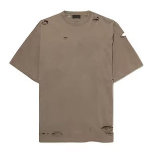 Personnalisé Vintage en Détresse Lavage À L'acide Pull T-shirts pour Hommes Streetwear Décontracté Lavé Manches Courtes Sonnerie Conception Hommes Vierge - Product Image 6