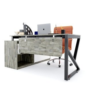 Table de bureau exécutive contemporaine avec pieds en acier, assemblage requis - HBKC019 - Product Image 2