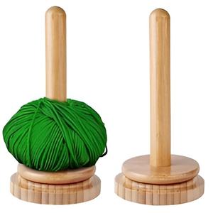 Distributeur de boules de fil de bois épais fabriqué à la main support de boule de fil de laine à tricoter pour le voyage pour un écheveau de fil pour la couture - Product Image 3