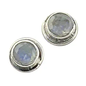 Pendientes de Plata de Ley 925 con Piedra Lunar y Esmeralda en Corte Pera, Forma de Gota de Agua en Oro de 14K y 18K para Uso Diario de Mujer - Product Image 2