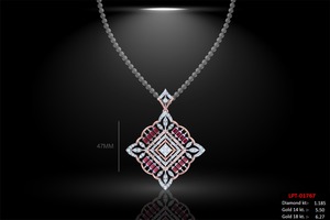 Ensemble de pendentifs en diamant naturel certifié IGI pour femmes, or 14 carats, 1,87 carat, couleur EF, taille brillant, clarté VVS VS, bijoux fins de luxe - Product Image 3