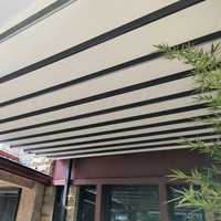Pergola moderne électrique pliable en alliage d'aluminium avec télécommande, auvent rétractable en PVC pour hôtel, terrasse extérieure, balcon