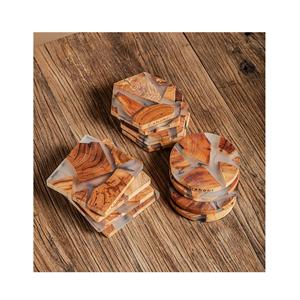 Juego de Posavasos Redondos de Madera Rústicos Hechos a Mano |   Portavasos Naturales para Mesa de Centro, Restaurantes y Decoración del Hogar - Product Image 4