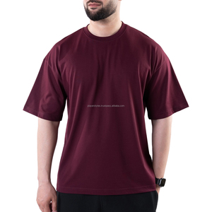 T-shirt surdimensionné personnalisé à épaules tombantes en coton respirant et durable, style streetwear tendance, commande en gros pour les t-shirts - Product Image 1
