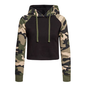 Nouveau Fitness sport sweats à capuche courts hauts courts goutte épaule cordon pull à capuche couleur bloc Streetwear adolescentes sweats à capuche - Product Image 1