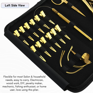 Hot Selling Microbead Hair Extensions <b>Crimping</b> 2 Hole Pliers Kit Pulling Loop Sectioning Accessories Hair Braid Rings - Product Image 4