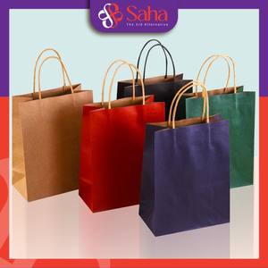 Sacs cadeaux en papier kraft de luxe personnalisés OEM Sacs à provisions de couleur personnalisés à la mode Impression offset Emballage artisanal imprimé - Product Image 2