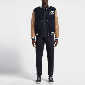 <b>Men's</b> 100% Cotton Stand Collar Breathable Letterman <b>Jacket</b> Covered Button Custom <b>Long</b> Sleeve Fleece Latest Designs Wholesale - Product Image 3