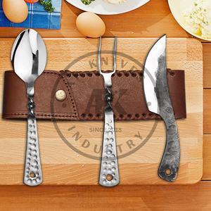 Ensemble de couverts professionnels forgés écologiques avec manche martelé pour restaurant et usage domestique – Fournisseur B2B – Fourchette et cuillère en acier inoxydable - Product Image 6