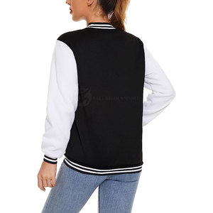 High Quality New Design Women's Letterman Jackets Two Tone Breathable Windproof Cotton Winter Fashion Customized Color Logo - Product Image 3