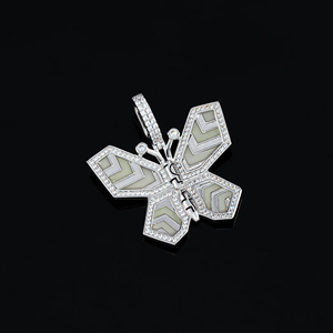 Pendentif personnalisé pour homme, style hip-hop, serti de diamants CZ, plaqué or, en alliage - Product Image 2