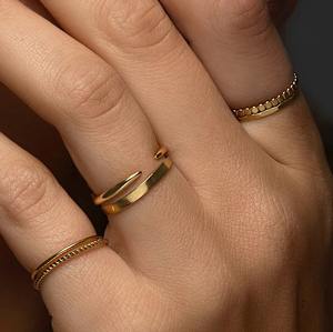 Minimalista al por mayor 925 joyería fina de plata esterlina 18K chapado en oro pequeño diseño redondo mujeres banda regalos de navidad - Product Image 2