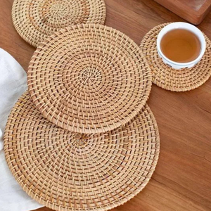 ที่รองแก้วไม้ไผ่หวายทำมือจากวัสดุธรรมชาติ ผลิตในเวียดนาม สำหรับส่งออกขายส่ง - Product Image 3