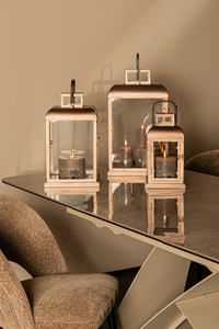 Cuivre rectangulaire métal fer lanterne verre bougeoirs Premium intérieur extérieur noël mariage décor impression personnalisable - Product Image 3