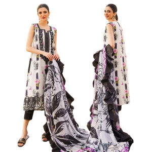 2025 Indian & Pakistani Clothing Shalwar Kameez Dress Women With <b>Shawl</b> Floral Pattern Solid Color Casual Dresses From Pakistan - Product Image 5