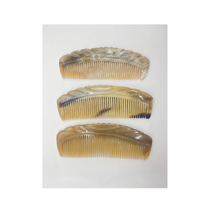 Peigne en corne de buffle naturel fabriqué avec corne d'animal haute vente pour barbe 3 pièces blanc et Offre Spéciale de taille moyenne - Product Image 1