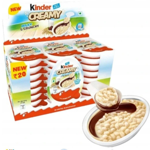 Wholesale Kinder Creamy <b>Milk</b> And Crunchy 24x19g 456g <b>Box</b> With Built In Spoon On Back For Easy Consumption Global Export - Product Image 1