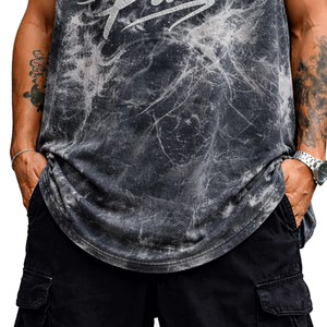 Camiseta sin Mangas para Hombre, Gris Oscuro, Spandex/Poliéster, Estilo Casual, Deportivo, Secado Rápido, Transpirable, con Logotipo Personalizado - Product Image 4