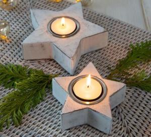 Bougeoirs en bois de Noël fabriqués à la main durables décorations de vacances saisonnières durables - Product Image 4