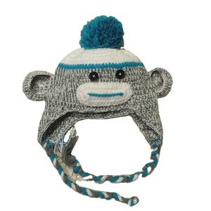 Gorro de Mono de Ganchillo Personalizado 2025 de Moda, de Hilo de Algodón Marrón, Tejido a Mano, Orejeras de Invierno, Trenzas, Personaje, para Exteriores, Unisex, Fiestas Infantiles - Product Image 1