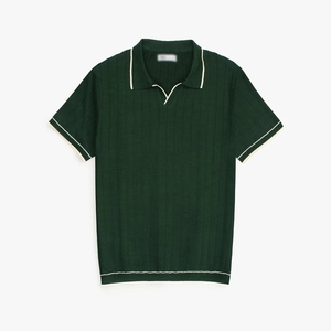 Chemise polo pour homme en maille torsadée de qualité supérieure, manches courtes, coton, maille torsadée, polos de luxe de marque pour l'été et le printemps - Product Image 3