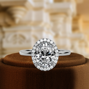 Bague de fiançailles en or 14 carats avec diamant de laboratoire certifié IGI, 1,0 carat, coupe ovale classique, cadeau de mariage chrétien - Product Image 2