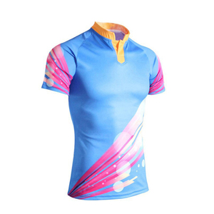 Ensemble de maillots en polyester unisexe bleu à séchage rapide personnalisé Vêtements de sport respirants de haute qualité Uniforme de rugby pour hommes adultes - Product Image 4