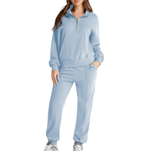 Bonne couture vêtements de sport survêtements d'hiver 2025 logo personnalisé impression respirant polaire coton survêtement pour femmes - Product Image 1