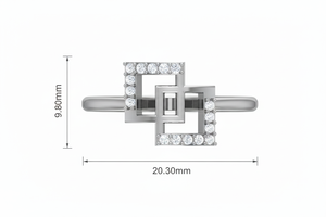 Bague de luxe pour femme en or 14 carats et diamants naturels avec taille brillant rond |   0,10 carats - Product Image 2