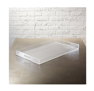 Plateau de service en acrylique de qualité supérieure personnalisé hôtel salle de bain maison Rectangle blanc véritable échantillon gratuit en plastique - Product Image 1