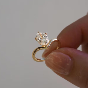 Bague de fiançailles en diamant de laboratoire taille ovale de 2,00 carats en or massif 14 carats, design solitaire classique - Product Image 3