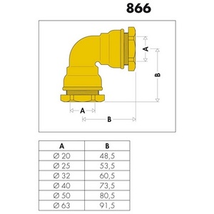 Conector en Codo CA para Tuberías y Mangueras de Plástico de 40 mm para Material Plástico PE - Product Image 3