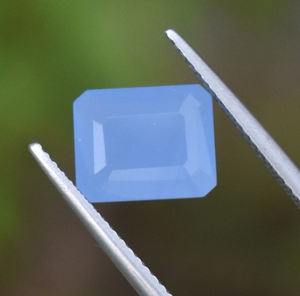 Laboratorio azul Calcedonia Octágono corte 14X12mm 16X12mm 18X13mm 20X15mm laboratorio creado piedra preciosa suelta para fabricación de joyas - Product Image 6