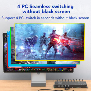 SYONG 4K HDMI 1.4 <span class=keywords><strong>KVM</strong></span> Multiviewer, 4 entrées 1 sortie HDMI <span class=keywords><strong>KVM</strong></span> Quad écran, processeur <span class=keywords><strong>KVM</strong></span> HDMI 4x1, écran multiviewer sans couture - Product Image 4