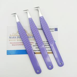 Pince à épiler à pointe en fibre de couleur violette personnalisée 90 volume pince à épiler à pointe en fibre pour l'extension des cils - Product Image 1