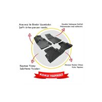 Tapis de sol avant Renault Clio 2 Compass 2001-2005 Noir 3D 3,5 mm TPE Ensemble complet Turquie